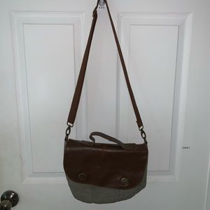 Mossimo Green and Brown Crossbody Convertible Bag